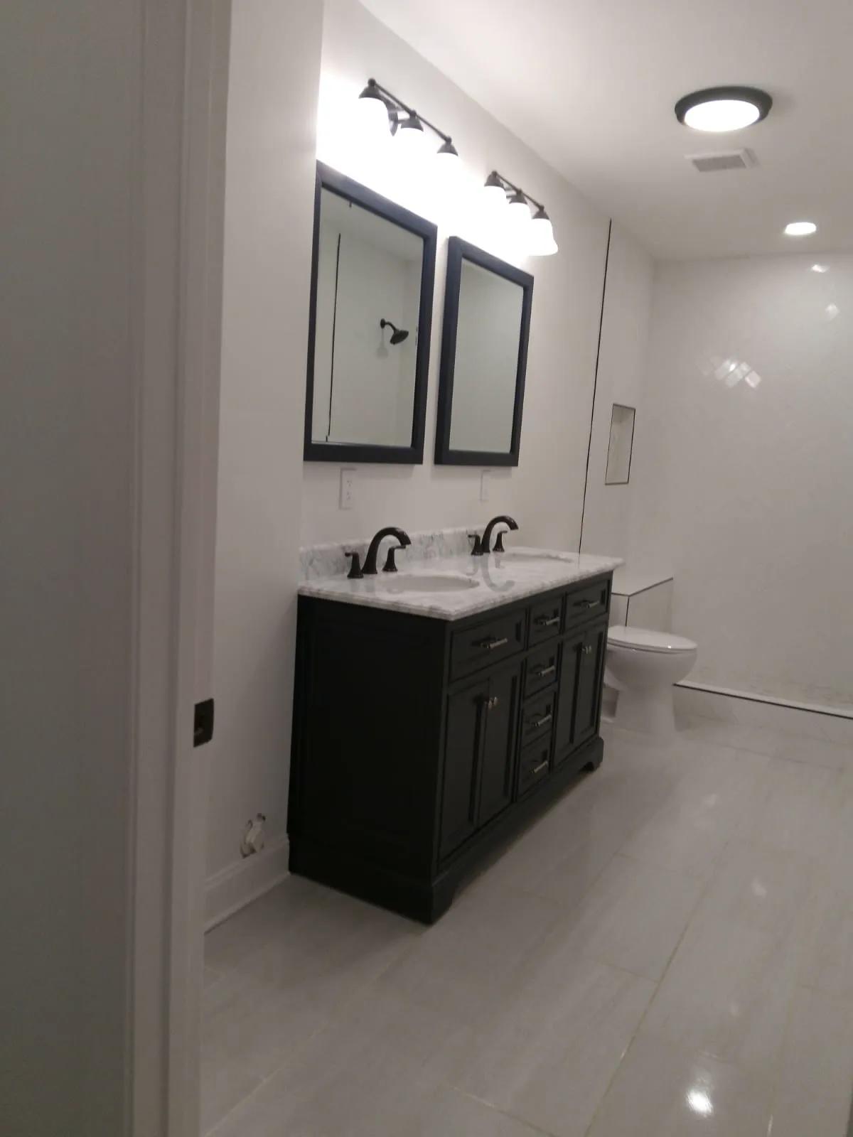 Master bathroom with double vanity