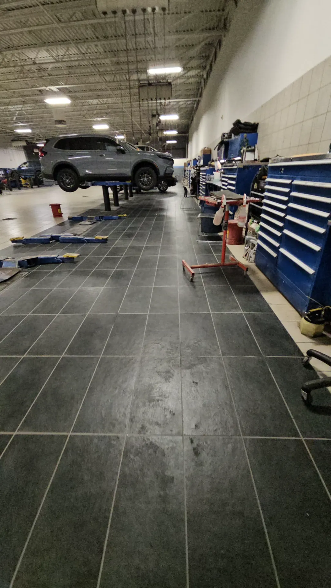 Service center tile flooring
