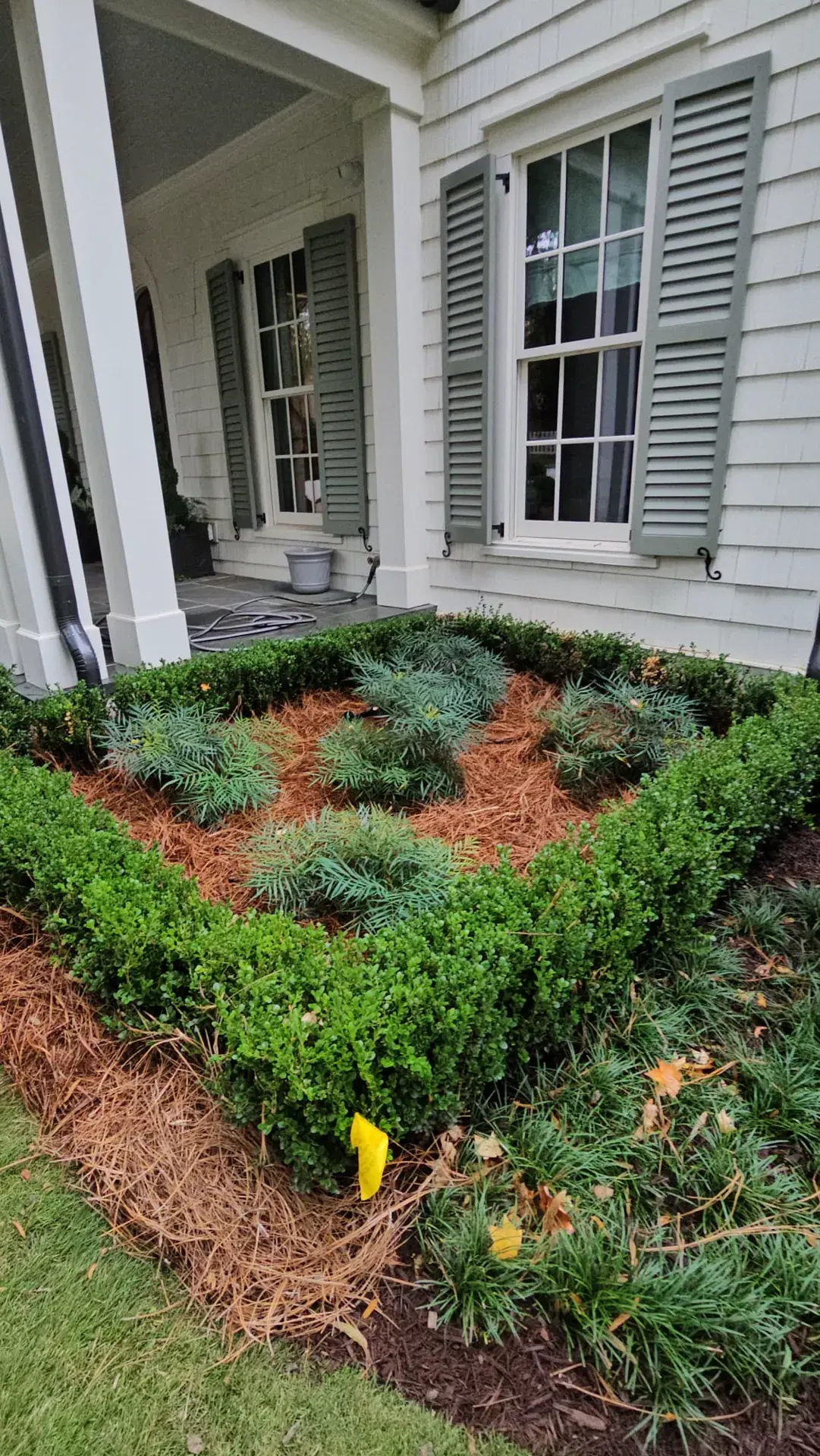 Garden bed with stone edging