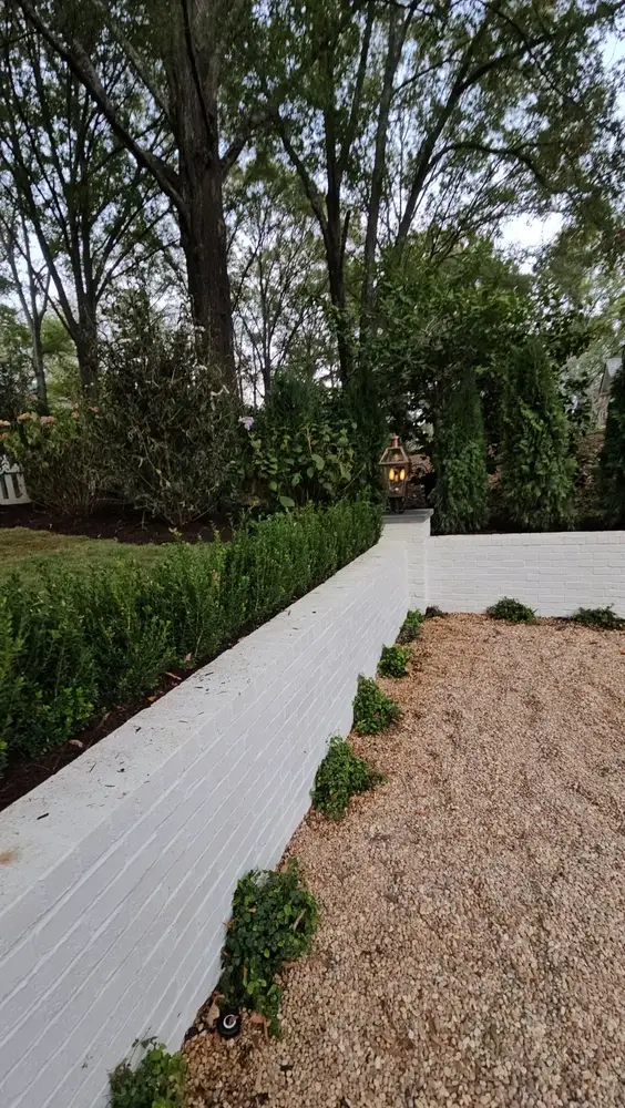 Retaining wall and garden