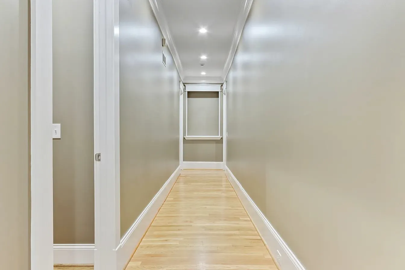 Hallway with new hardwood floors