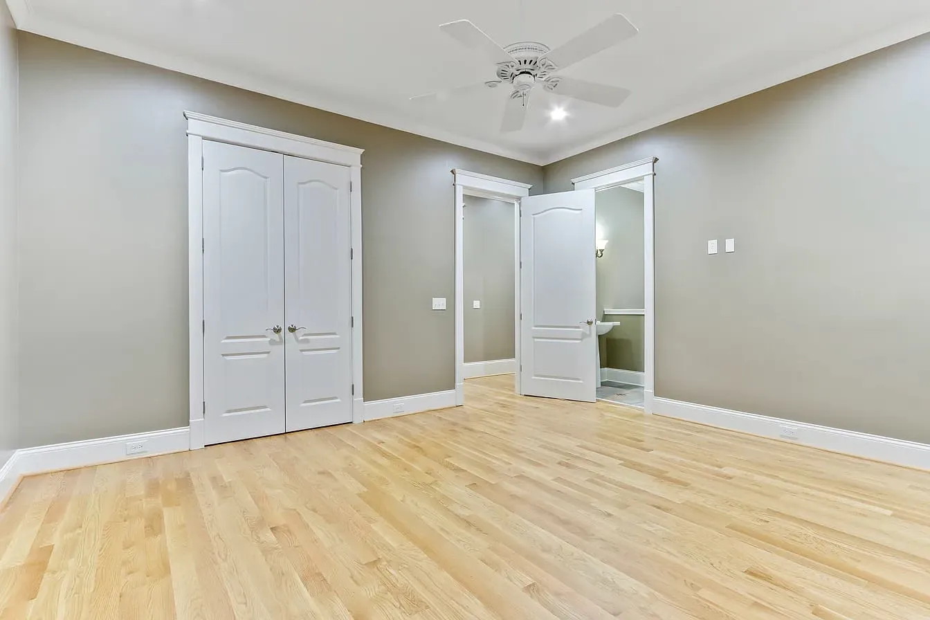 Master bedroom with coffered ceiling